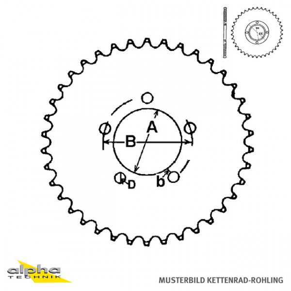 Kettenrad Rohling Aluminium Z-30