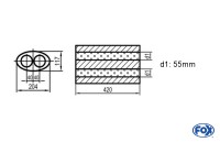 FOX Uni-Schalldämpfer oval zweiflutig 204x117mm Edelstahl FOX Uni-Schalldämpfer oval zweiflutig 204x117mm Edelstahl