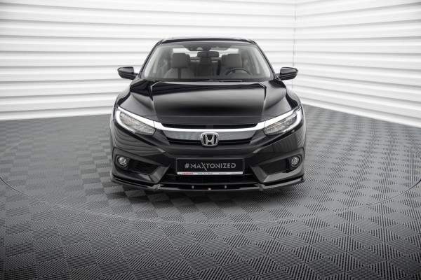 Front Ansatz V.1 Für Honda Civic Mk10 Schwarz Hochglanz