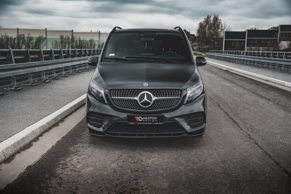 Front Ansatz V.1 Für Mercedes-Benz V-Klasse AMG-Line W447 Facelift Schwarz Hochglanz