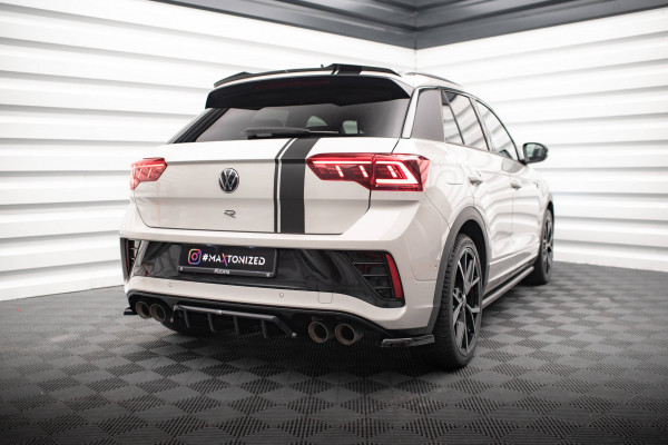 Mittlerer Diffusor Heck Ansatz DTM Look Für Volkswagen T-Roc R / R-Line Mk1 Facelift Schwarz Hochgla