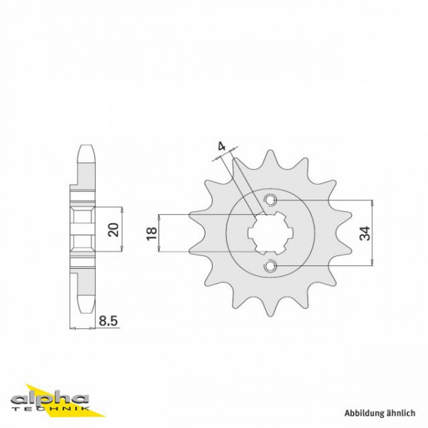 Ritzel 13 Zähne Teilung 520