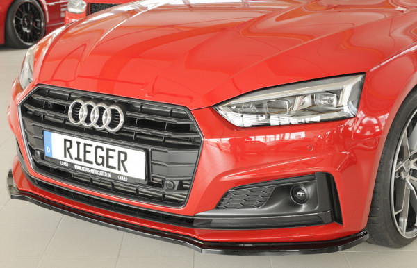 Rieger Spoilerschwert glanz schwarz für Audi A5 (B9/F5) Cabrio 07.16-12.19 (bis Facelift)