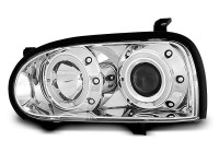 Scheinwerfer Angel Eyes chrom passend für VW Golf 3 09.91-08.97 Scheinwerfer Angel Eyes chrom passend für VW Golf 3 09.91-08.97