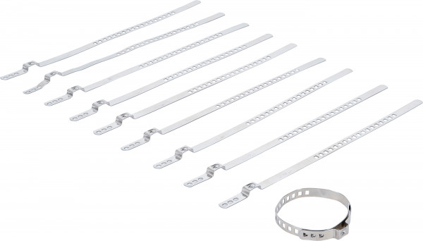 Achsmanschetten-Schellen-Satz 10-tlg. Edelstahl rostfrei 7 mm 20–50 mm