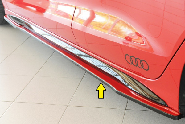 Rieger Seitenschweller links ansatz matt schwarz für Audi A3 S3 (GY) 5-tür. (Sportback) 06.24- (ab F