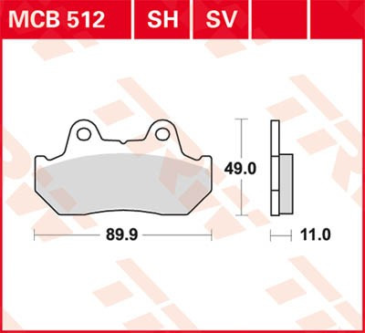 Scheibenbremsbeläge MCB512SV