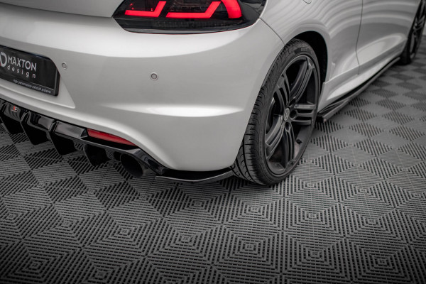 Heck Ansatz Flaps Diffusor V.3 Für Volkswagen Scirocco R Mk3 Schwarz Hochglanz