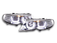 Angel Eyes Scheinwerfer Set chrom passend für BMW 3er E46 (2002–2005) – Rechtslenker Angel Eyes Scheinwerfer Set chrom passend für BMW 3er E46 (2002–2005) – Rechtslenker