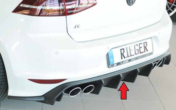 Rieger Heckeinsatz matt schwarz für VW Golf 7 R 5-tür. 12.13-12.16 (bis Facelift)