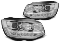 Scheinwerfer Röhrenlicht DRL chrom dynamische Blinker passend für VW T6 15-19 Scheinwerfer Röhrenlicht DRL chrom dynamische Blinker passend für VW T6 15-19