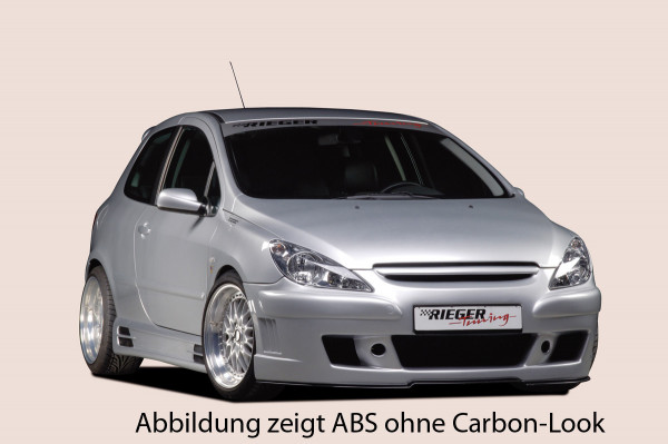 Rieger Seitenschweller links carbon look für Peugeot 307 Cabrio CC 04.01-04.05 (bis Facelift)