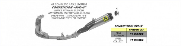 71197CKZ-Arrow Komplettanlage Competition EVO Full Fitanium