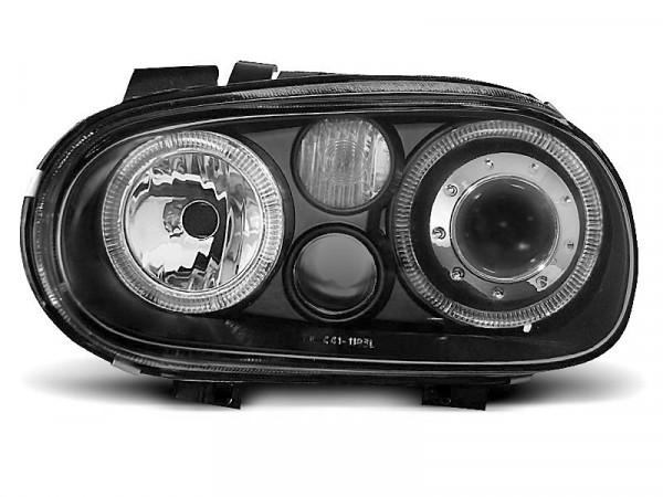 Scheinwerfer Angel Eyes schwarz passend für VW Golf 4 09.97-09.03