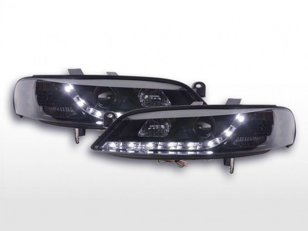 Scheinwerfer Set Daylight LED Tagfahrlicht Opel Vectra B 99-02 schwarz