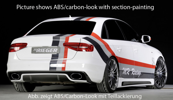 Rieger Heckeinsatz carbon look für Audi A4 (B8/B81) Lim. 01.12- (ab Facelift)