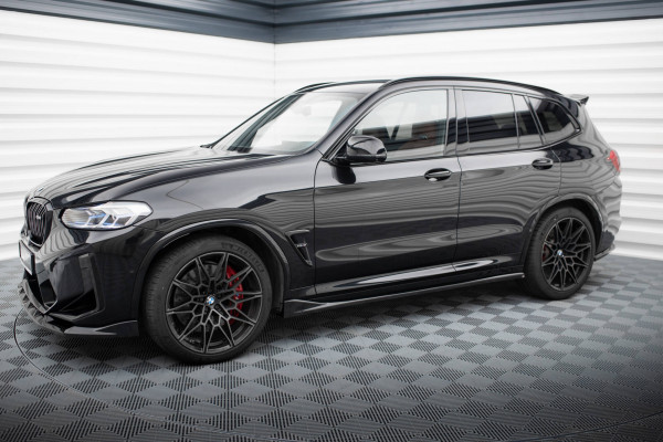 Seitenschweller Ansatz Für BMW X3 M F97 Facelift Schwarz Hochglanz