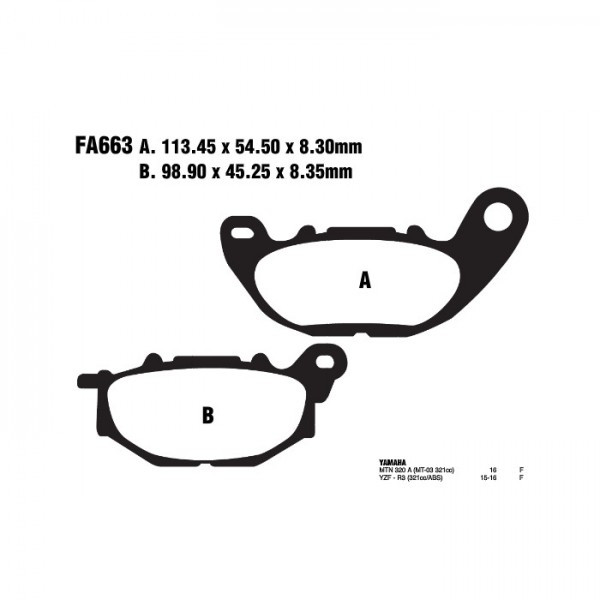 EBC-FA691 HH Bremsbeläge passend für Kawasaki Ninja 125, Z125