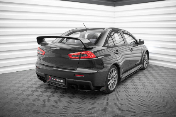 Street Pro Heck Ansatz Flaps Diffusor +Flaps Für Mitsubishi Lancer EVO X Schwarz Hochglanz