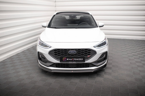 Front Ansatz V.8 Für Ford Focus ST / ST-Line Mk4 Facelift Schwarz Hochglanz