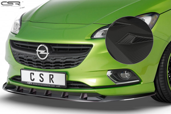 Cup-Spoilerlippe mit ABE für Opel Corsa E OPC-Line CSR-CSL154-M Carbon Look Matt