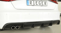Rieger Heckeinsatz matt schwarz für Audi A3 (8V) 3-tür. (Schrägheck 8V1) 07.12-08.16 (bis Facelift) Ausführung: Schwarz matt