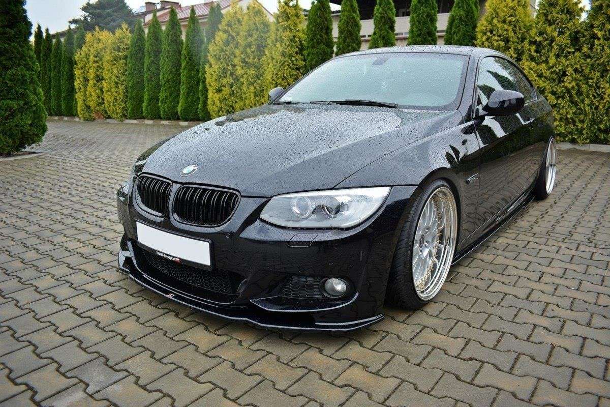 Front Ansatz V.2 Für Bmw 3er E92 M Paket Facelift Schwarz Hochglanz 