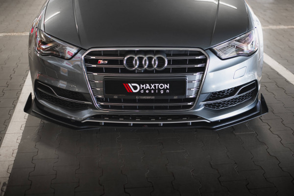 Front Stoßstange Flaps Für Audi S3 / A3 S-Line Limousine 8V Schwarz Hochglanz
