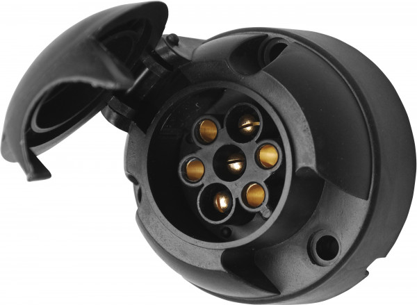 Anhänger-Steckdose 7-polig mit Schutzdeckel