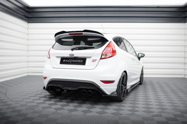 Diffusor Heck Ansatz Für Ford Fiesta ST (3-Türige Version) Mk7 Facelift Schwarz Hochglanz