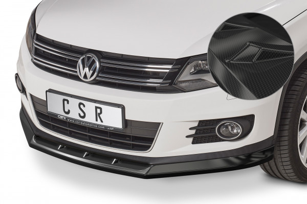 Cup-Spoilerlippe mit ABE für VW Tiguan I CSL397-C Carbon Look Hochglanz