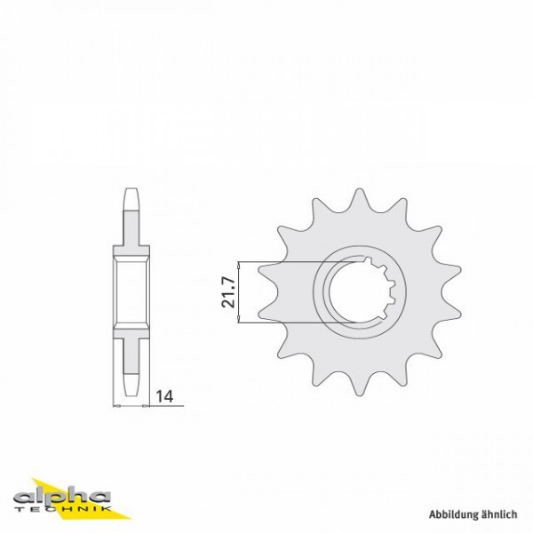 Ritzel 15 Zähne Teilung 525