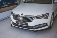 Front Ansatz V.1 Für Skoda Superb Liftback / Combi Mk3 Facelift Schwarz Hochglanz