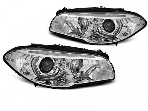 Xenon Scheinwerfer Angel Eyes LED DRL chrom dynamische Blinker passend für BMW F10 / f11 10-13