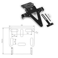 Kennzeichenhalter schwarz verstellbar Typ 2 Universal inkl. Reflektorhalter Kennzeichenhalter schwarz verstellbar Typ 2 Universal inkl. Reflektorhalter