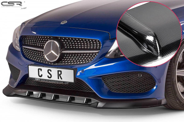 Cup-Spoilerlippe mit ABE für Mercedes C-Klasse 205 AMG-Line CSL408-C Carbon Look Hochglanz