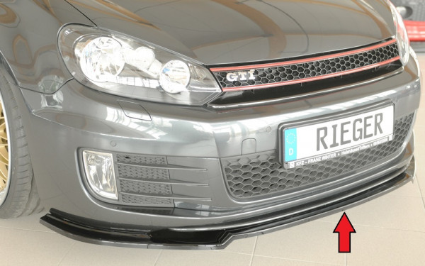 Rieger Spoilerschwert nur für GTI / GTD glanz schwarz für VW Golf 6 GTD 5-tür.