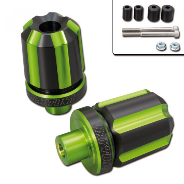 Daytona Lenkergewichte Groove grün eloxiert passend für 7/8" + 1" Lenker Ø 14-19 mm