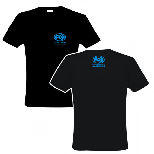 FOX T-Shirt Größe XXXL Schwarz mit blauer Schrift
