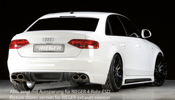 Rieger Heckschürzenansatz carbon look für Audi A4 (B8/B81) Lim. 11.07-12.11 (bis Facelift)