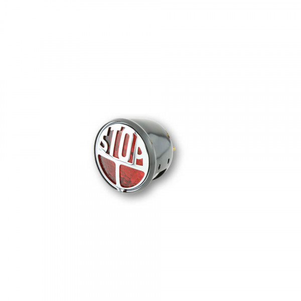 SHIN YO Stop LED Rücklicht, Rotes Glas, Schwarzes Metallgehäuse, E-Geprüft (1Stck)