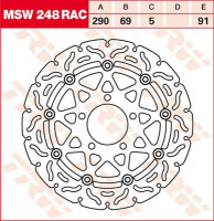 Bremsscheibe schwimmend MSW248RAC passend für Suzuki Modelle Bremsscheibe schwimmend MSW248RAC passend für Suzuki Modelle