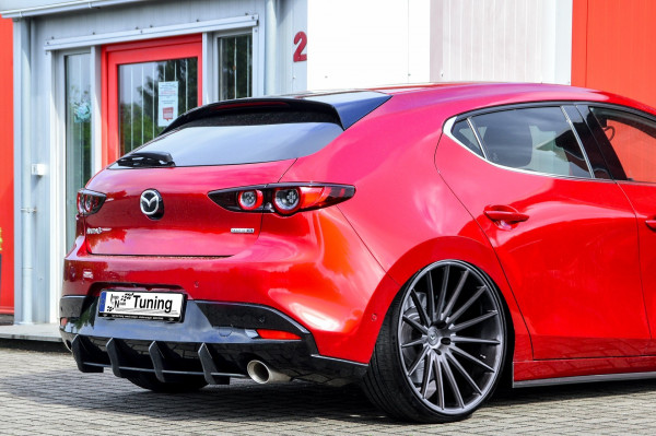 Gefräster Heckansatz aus ABS passend für Mazda 3 BP ab 2018