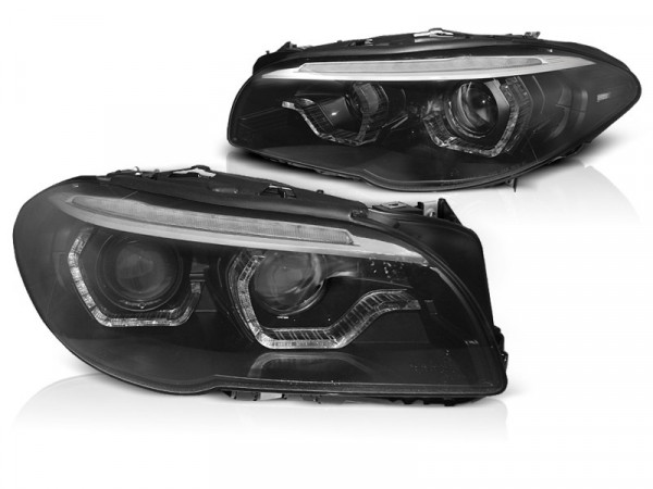 Xenon-Scheinwerfer Angel Eyes LED DRL schwarz dynamische Blinker passend für BMW F10/F11 LCI 13-16