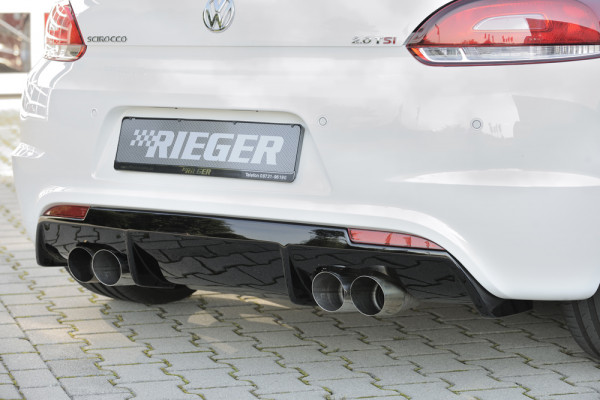 Rieger Heckeinsatz für R-Line Heckschürze glanz schwarz für VW Scirocco 3 (13) 2-tür. 05.14- (ab Fac