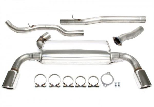 TA Technix Duplex Edelstahlanlage 1x100mm links und rechts passend für Volvo S60 II / V60 Typ F