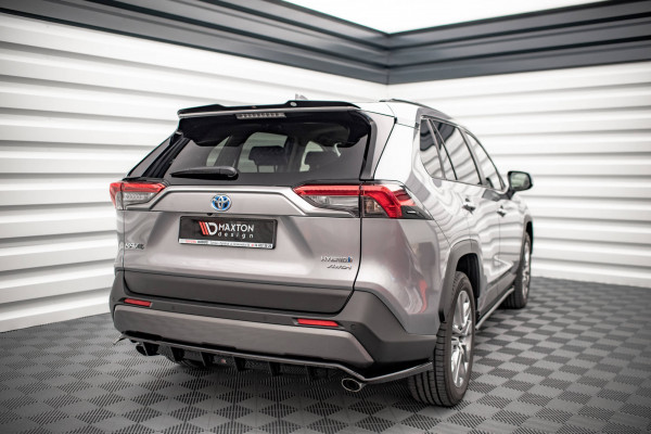 Mittlerer Cup Diffusor DTM Look Heck Ansatz Für Toyota RAV4 Mk5 Schwarz Hochglanz