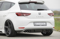 Rieger Heckschürzenansatz carbon look für Seat Leon (5F) 5-tür. 10.12-12.16 (bis Facelift) Ausführung: Schwarz matt