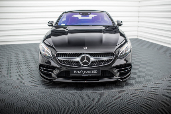 Front Ansatz V.1 Für Mercedes-Benz S Coupe AMG-Line C217 Facelift Schwarz Hochglanz