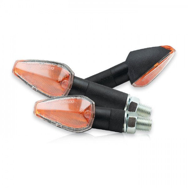 Mini-Blinker "Peak" | schwarz | kurz | klar gelber Innenreflektor | E-geprüft | M10